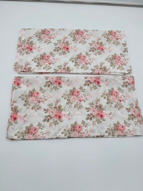 Laura Ashley Pink Floral Brushed 100% Cotton 39 Inch Pillow Case Cottagecore